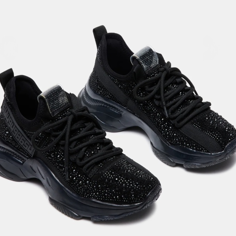 Steve Madden Maxima Black Rhinestone Sneakers